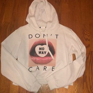 Cropped “Don’t Care” Hoodie